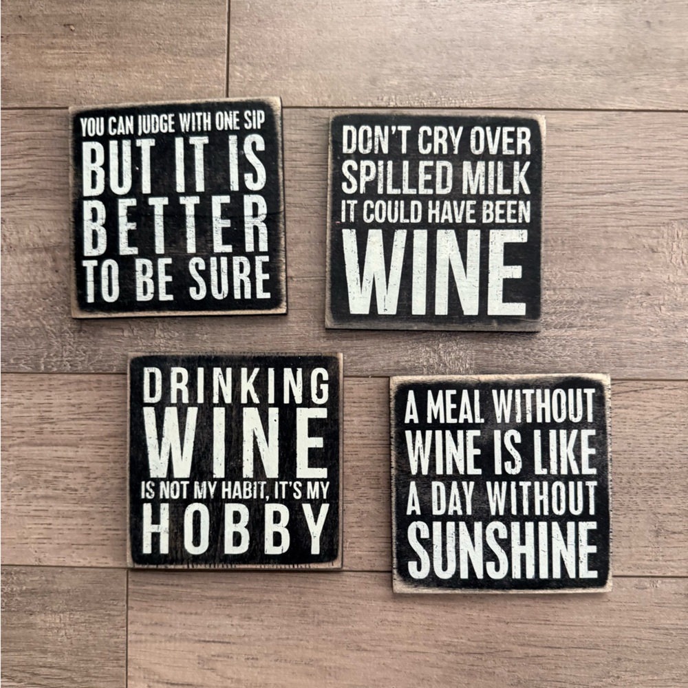 Set of Cute and Funny Quote Wine Coasters